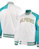 White Miami Dolphins Start of Season Retro Satin Jacket White Miami Dolphins Start of Season Retro Satin Jacket