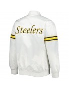 White Pittsburgh Steelers The Power Forward Satin Jacket