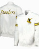White Pittsburgh Steelers The Power Forward Satin Jacket White Pittsburgh Steelers The Power Forward Satin Jacket