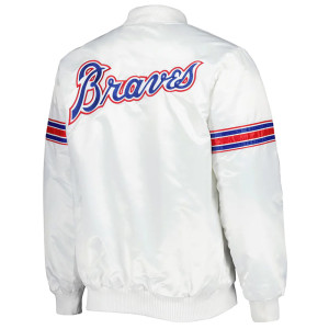 White Power Forward Atlanta Braves Satin Jacket