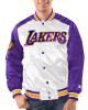 White/Purple LA Lakers Renegade Varsity Satin Jacket White/Purple LA Lakers Renegade Varsity Satin Jacket