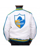 White The D-Line LA Chargers Satin Jacket