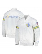 White The Power Forward LA Chargers Satin Jacket