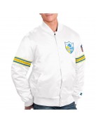 White The Power Forward LA Chargers Satin Jacket