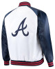 White and Navy Clean-Up Hitter Atlanta Braves Satin Jacket