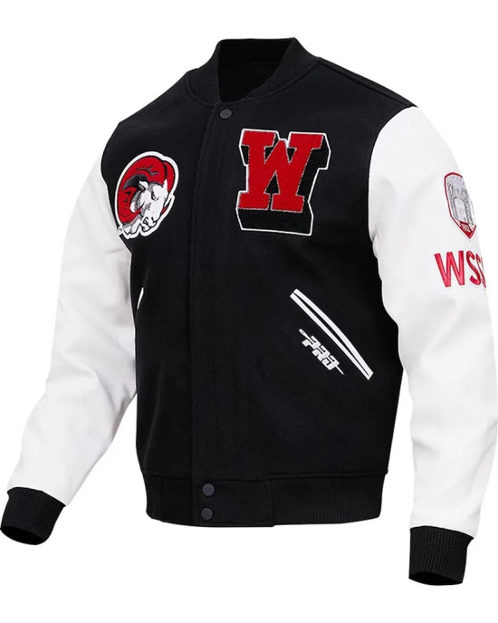 Winston-Salem State Black and White Classic Varsity Jacket Winston-Salem State Black and White Classic Varsity Jacket
