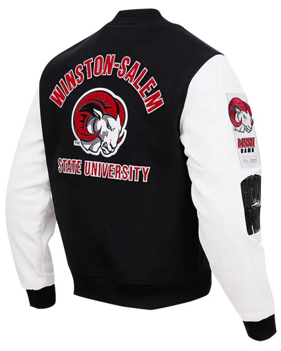 Winston-Salem State Black and White Classic Varsity Jacket