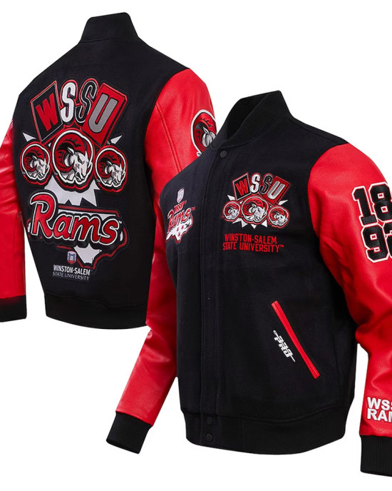 Winston-Salem State Rams Homecoming Varsity Jacket Winston-Salem State Rams Homecoming Varsity Jacket