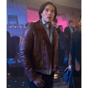 With Love S02 Nick Zhao Maroon Leather Jacket