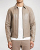 With Love Season 2 Desmond Chiam Beige Leather Jacket