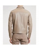 With Love Season 2 Desmond Chiam Beige Leather Jacket