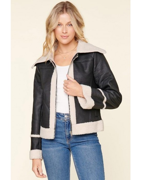 Women Victoria Faux Leather Jacket