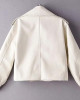 Women's Spring Fashion Retro Long Sleeve Washed PU Leather Solid Color Jacket Women's Spring Fashion Retro Long Sleeve Washed PU Leather Solid Color Jacket