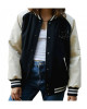 Women's White and Black Iets Frans Bomber Jacket Women's White and Black Iets Frans Bomber Jacket
