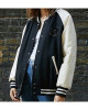 Women's White and Black Iets Frans Bomber Jacket Women's White and Black Iets Frans Bomber Jacket
