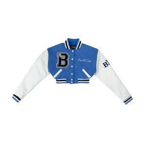 Women’s 1946 Blue Cropped Varsity University Jacket