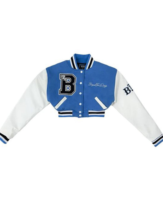 Women’s 1946 Blue Cropped Varsity University Jacket Women’s 1946 Blue Cropped Varsity University Jacket