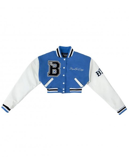 Women’s 1946 Blue Cropped Varsity University Jacket