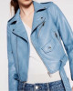 Women’s Baby Blue Motorcycle Leather Jacket Women’s Baby Blue Motorcycle Leather Jacket