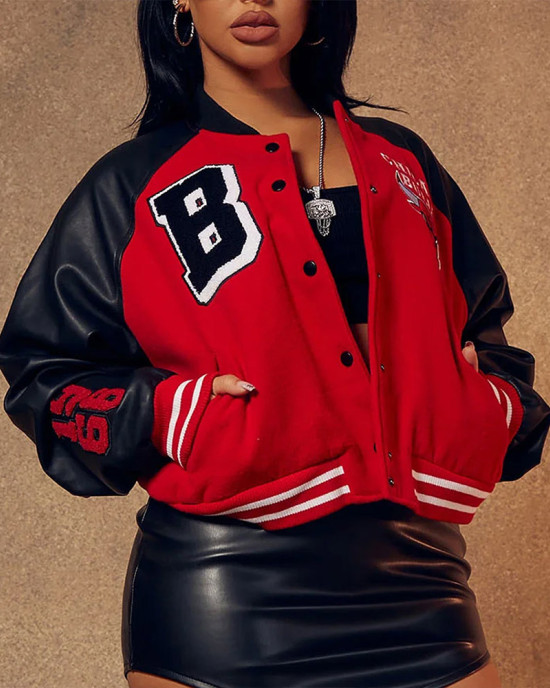 Women’s Chicago Bulls Cropped Varsity Jacket Women’s Chicago Bulls Cropped Varsity Jacket
