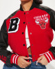 Women’s Chicago Bulls Cropped Varsity Jacket Women’s Chicago Bulls Cropped Varsity Jacket