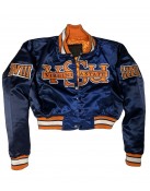 Women’s Cropped Virginia State University Blue Satin Jacket