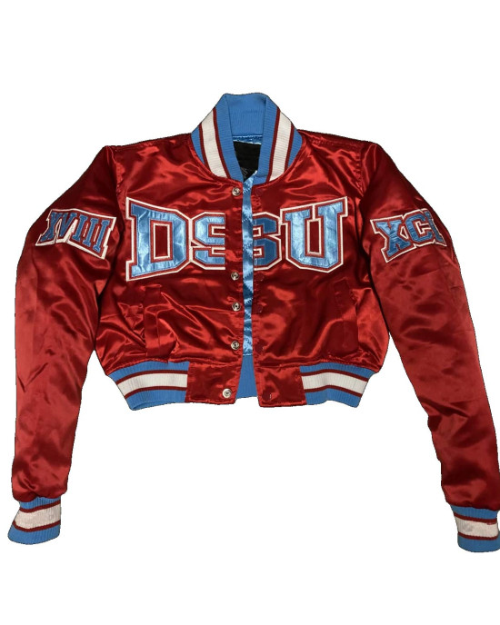 Women’s Delaware State University Cropped Burgundy Jacket Women’s Delaware State University Cropped Burgundy Jacket