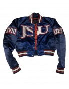 Women’s Jackson State University Embroidered Cropped Blue Jacket