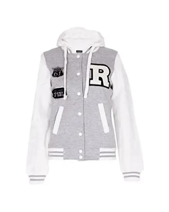 Women’s Letterman White Hoodie Women’s Letterman White Hoodie