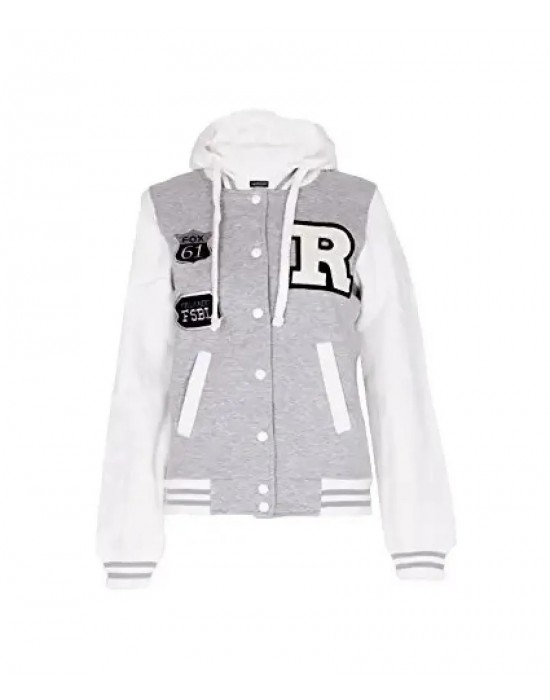 Women’s Letterman White Hoodie