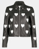 Women’s Maje Heart Motorcycle Leather Jacket Women’s Maje Heart Motorcycle Leather Jacket