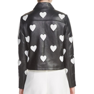 Women’s Maje Heart Motorcycle Leather Jacket