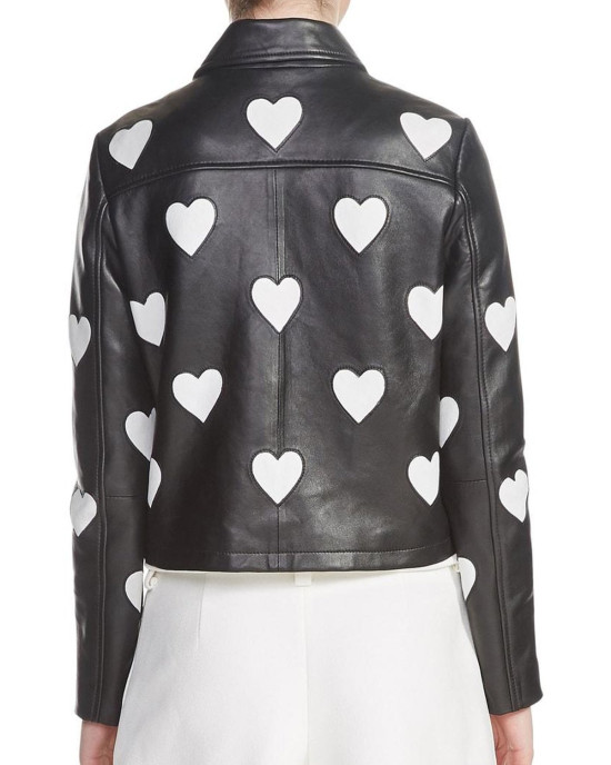 Women’s Maje Heart Motorcycle Leather Jacket Women’s Maje Heart Motorcycle Leather Jacket