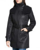 Women’s Mid Length Duster Shearling Belted Leather Coat