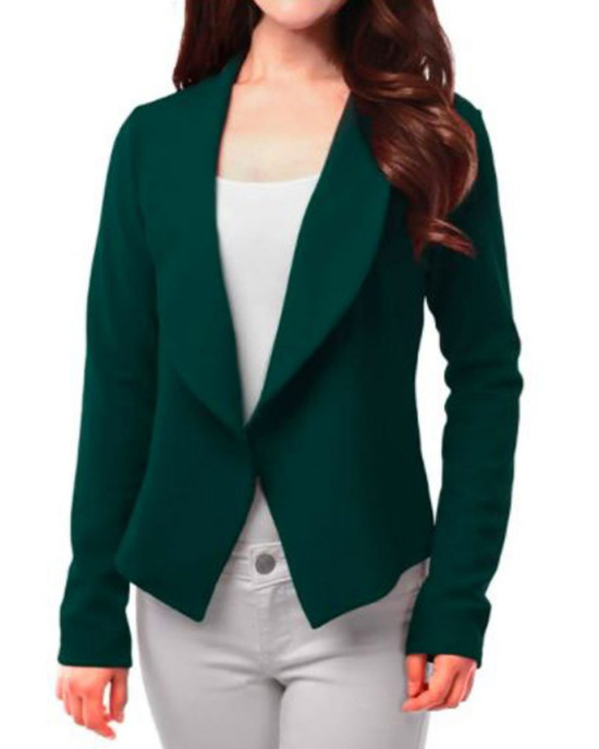 Women’s Open Front Hunter Green Wool Jacket Women’s Open Front Hunter Green Wool Jacket