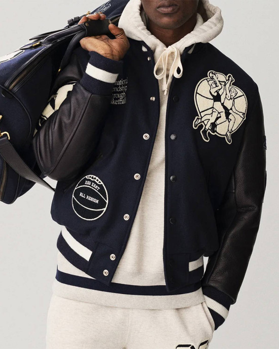 Wool/Leather New Balance Varsity Jacket Sonny Basketball