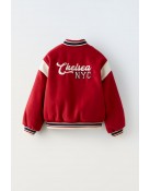 Wool Varsity Bomber Jacket with Patch