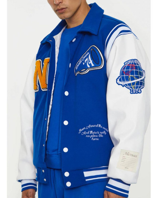 World Series NTRLS Letterman Blue and White Jacket World Series NTRLS Letterman Blue and White Jacket