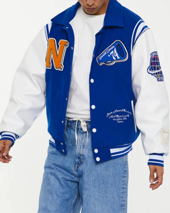 World Series NTRLS Letterman Blue and White Jacket World Series NTRLS Letterman Blue and White Jacket