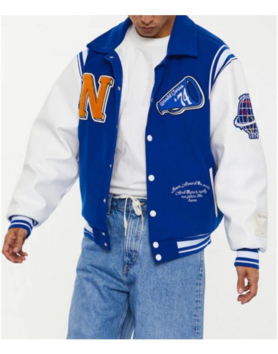 World Series NTRLS Letterman Blue and White Jacket