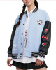 XO Kitty Hello Kitty Blue Wool Varsity Jacket XO Kitty Hello Kitty Blue Wool Varsity Jacket