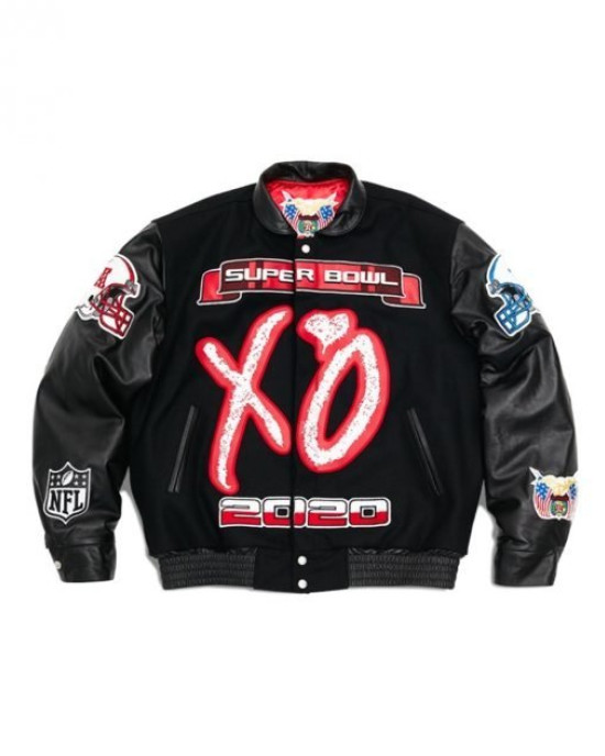 XO The Weeknd Super Bowl LV Varsity Jacket XO The Weeknd Super Bowl LV Varsity Jacket