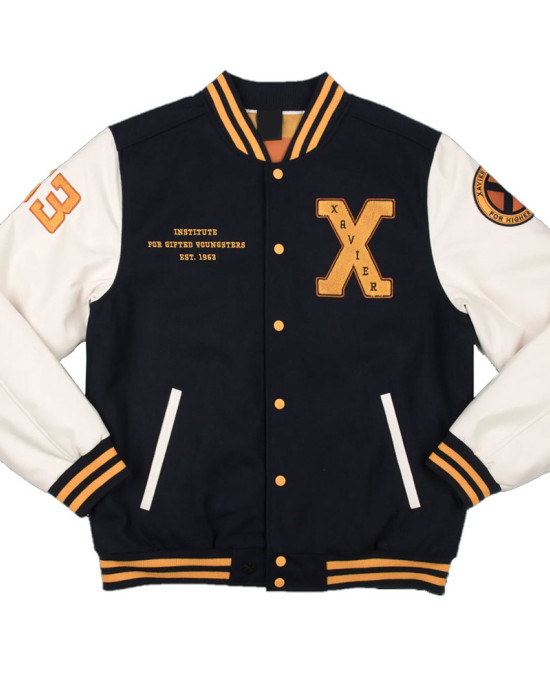 Xavier Institute Black and White Varsity Jacket Xavier Institute Black and White Varsity Jacket