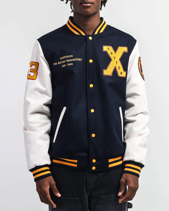 Xavier Institute Black and White Varsity Jacket Xavier Institute Black and White Varsity Jacket