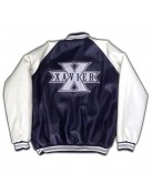 Xavier University Navy Blue and White Satin Jacket