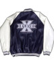 Xavier University Navy Blue and White Varsity Satin Jacket Xavier University Navy Blue and White Varsity Satin Jacket