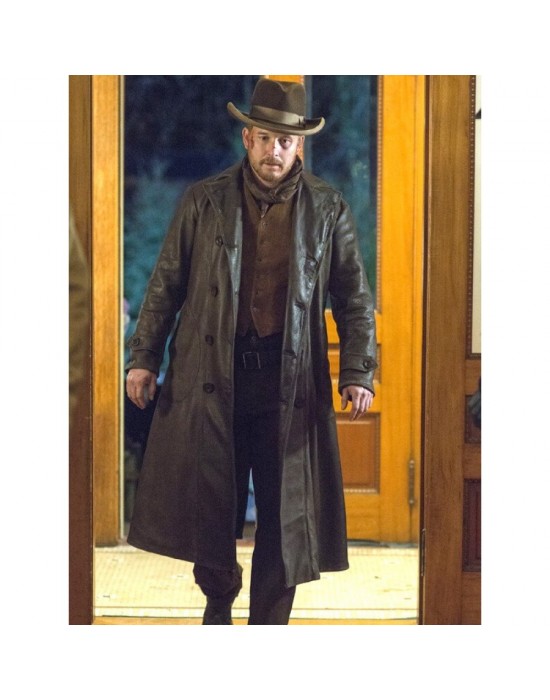 Yellowstone Cole Hauser Leather Long Coat