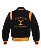 Yellowstone Dutton Ranch Teddy Wool Varsity Jacket