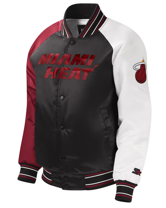 Youth Miami Heat Black Satin Jacket Youth Miami Heat Black Satin Jacket