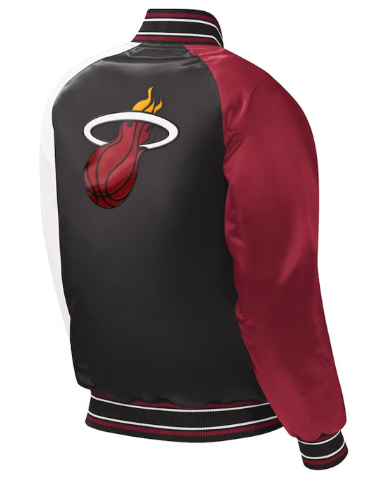 Youth Miami Heat Black Satin Jacket Youth Miami Heat Black Satin Jacket